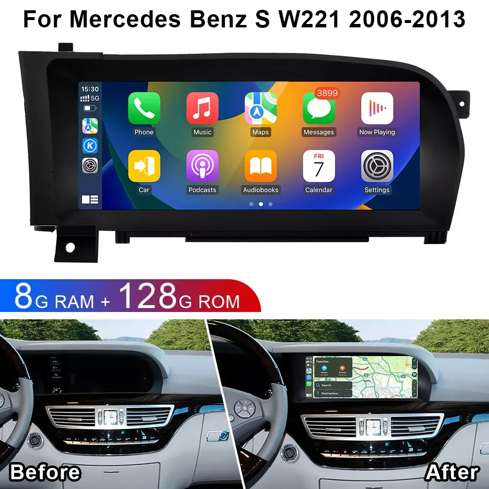 شاشة مرسيدس W221 اندرويد 10 بوصة