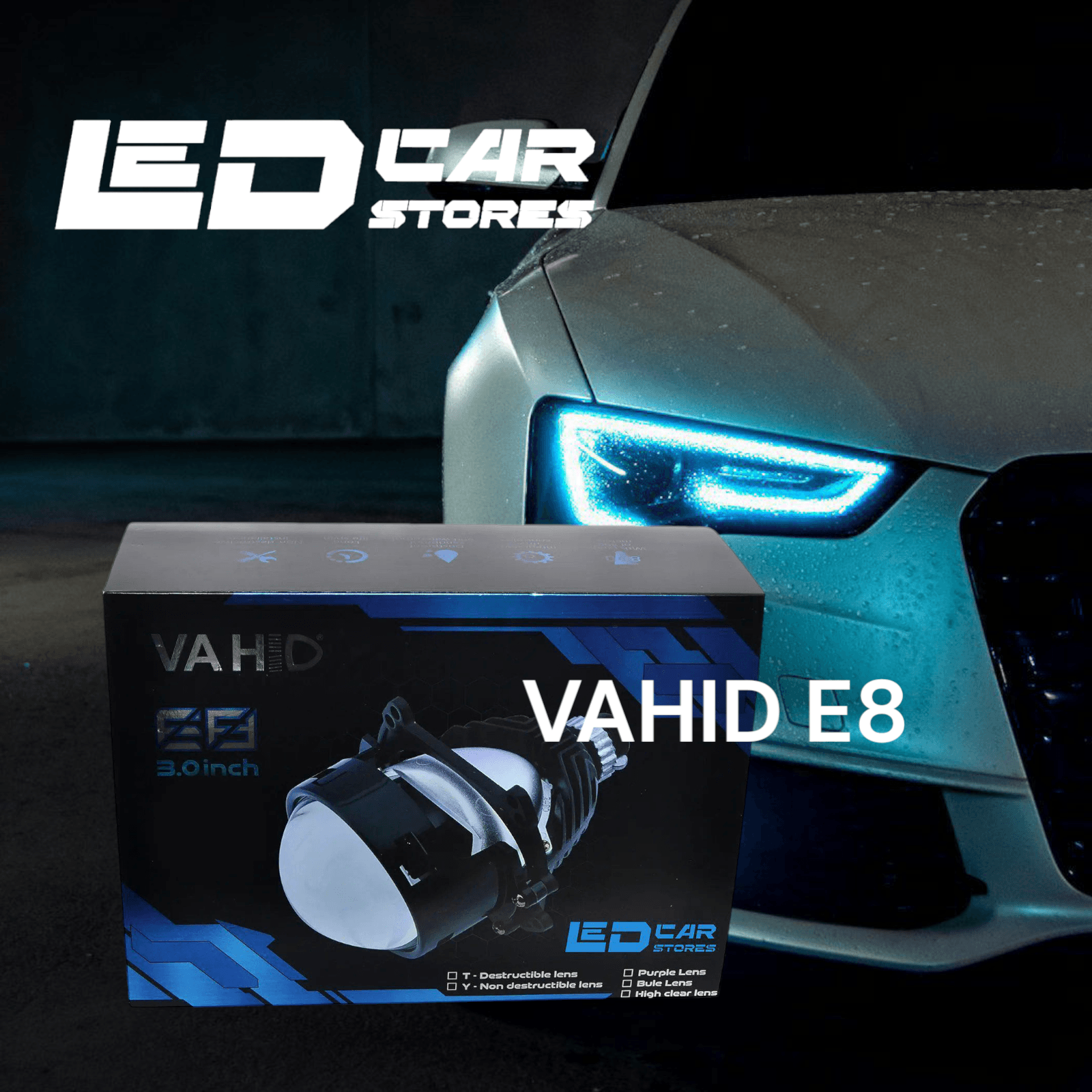 عدسة بروجيكتور LED للسيارات VAHID E8 3.0 inch​