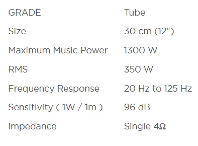 Pioneer TS-WX306T - 30 CM 1300W Bass Tube