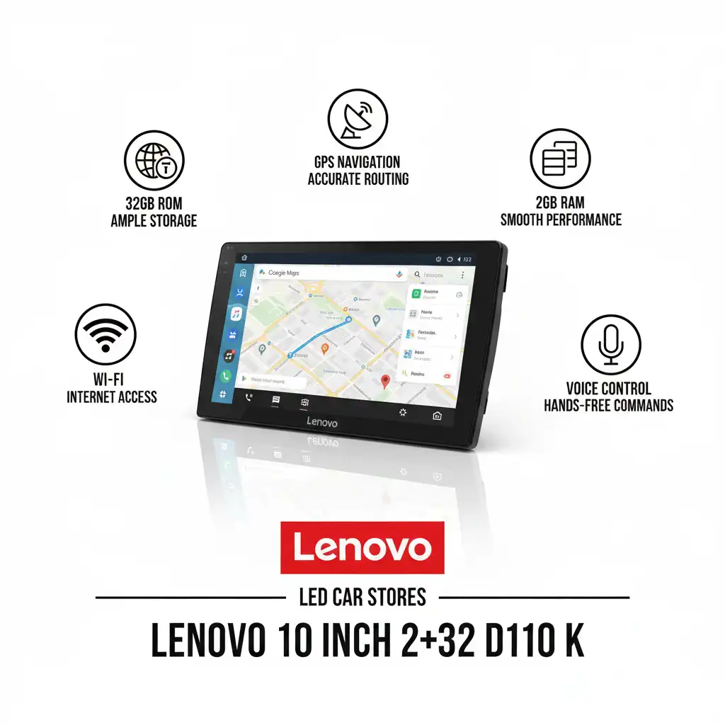 شاشة سيارة Lenovo D110K أندرويد 10 بوصة 2+32 جيجا - CarPlay/Android Auto 2 واجهة نظام كار بلاي للسيارة على شاشة Lenovo D110K