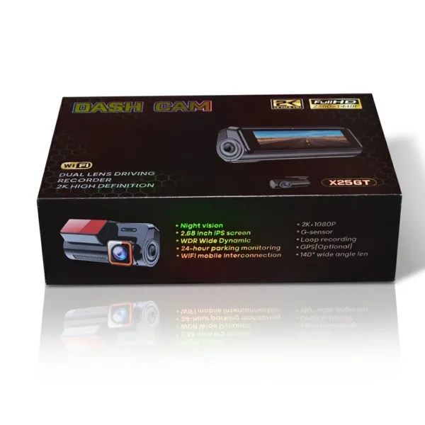DASH CAM 2K -X25GT (2) 复制远见之星 داش كام DASH CAM 2K - X25GT | عدسة مزدوجة وواي فاي | ليد كار ستورز